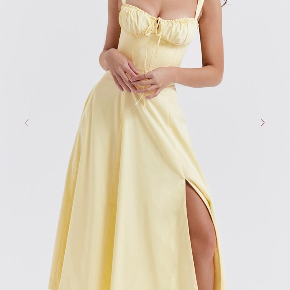 House of CB Light Yellow Dress with Straps